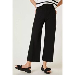 Anthropologie Collette High Rise Wide Leg Crop Ponte Pants in Black